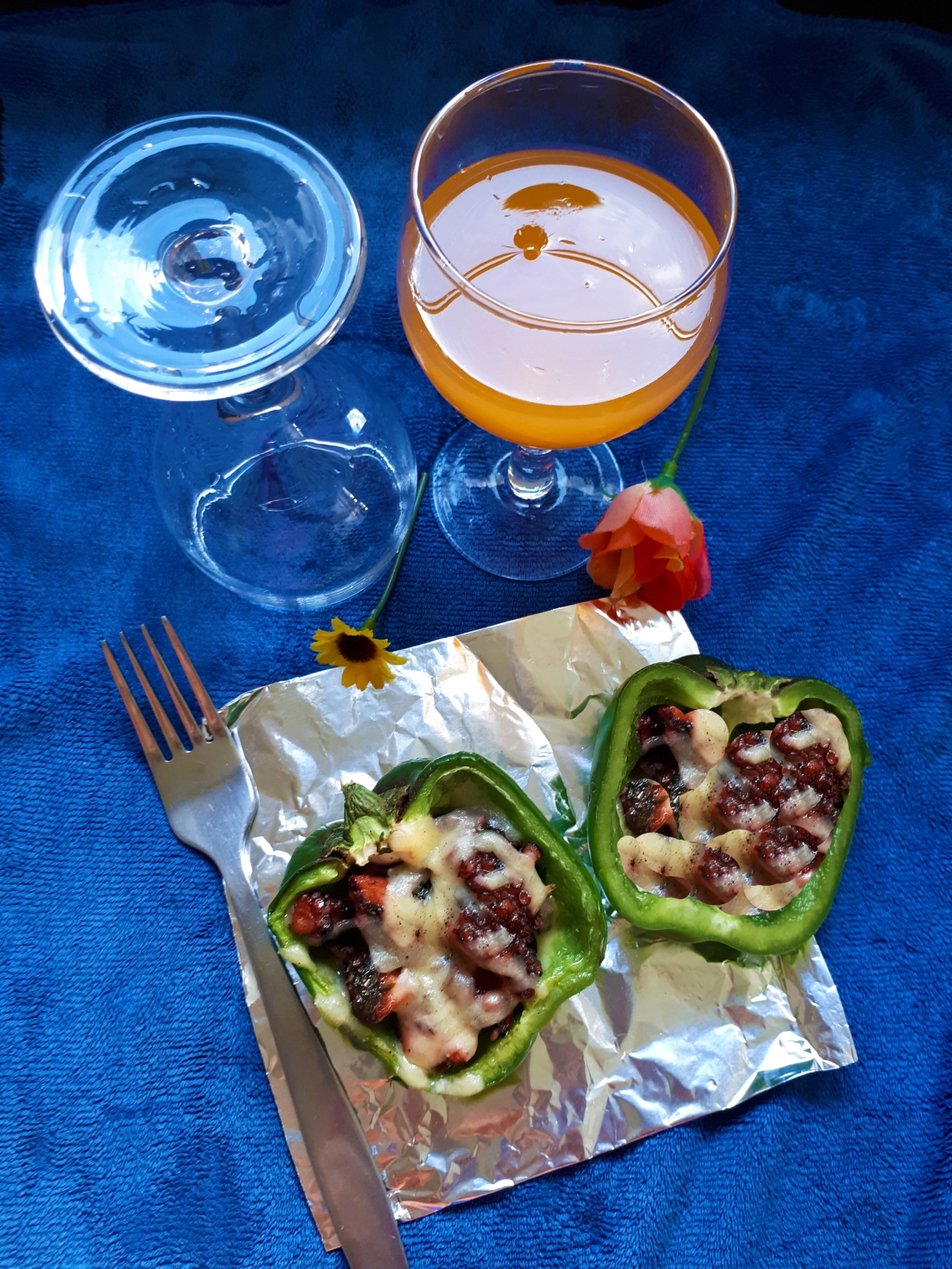 Pomegranate Octopus Stuffed Peppers